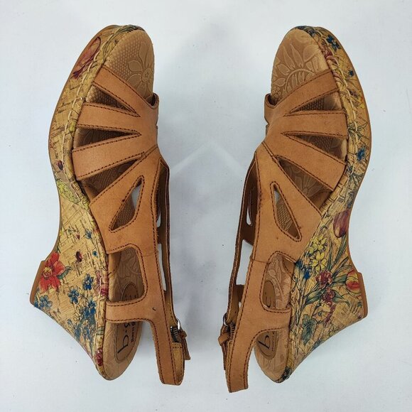 B.O.C. Born Women’s Concept Brown Leather Wedge Sandals Size 10 - Picture 6 of 9